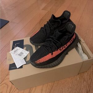 Adidas Yeezy Boost 350 V2 Black and Red Sneakers